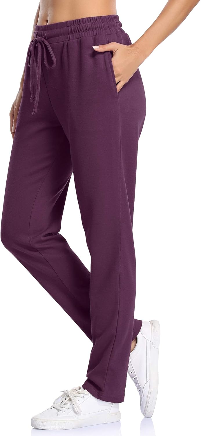 NEWMEEN Sweatpants Joggers for Women with Pockets,Teen Girls Elastic Waist Sweat Wicking Active