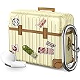 KOREDA Compatible with AirPods Pro 2nd/1st Generation Case Cover, Cute Funny Suitcase Design Case for Airpods Pro 2nd/1st Gen, Fashion Protective Hard Case for Women Men with Keychain (Beige)