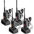 Rechargeable Walkie Talkies Long Range: MaxTalker MT-8S Walkie Talkies with Earpiece, Two Way Radio with 1500mAh Li-ion Battery with Type-C Charging Walkie Talkie for Adults Business Family (4 Pack)