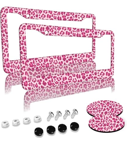 thumbnail image 2 of Aazon.co: Black Leopard License Plate Frae,Grey Leopard License... 2 of 10