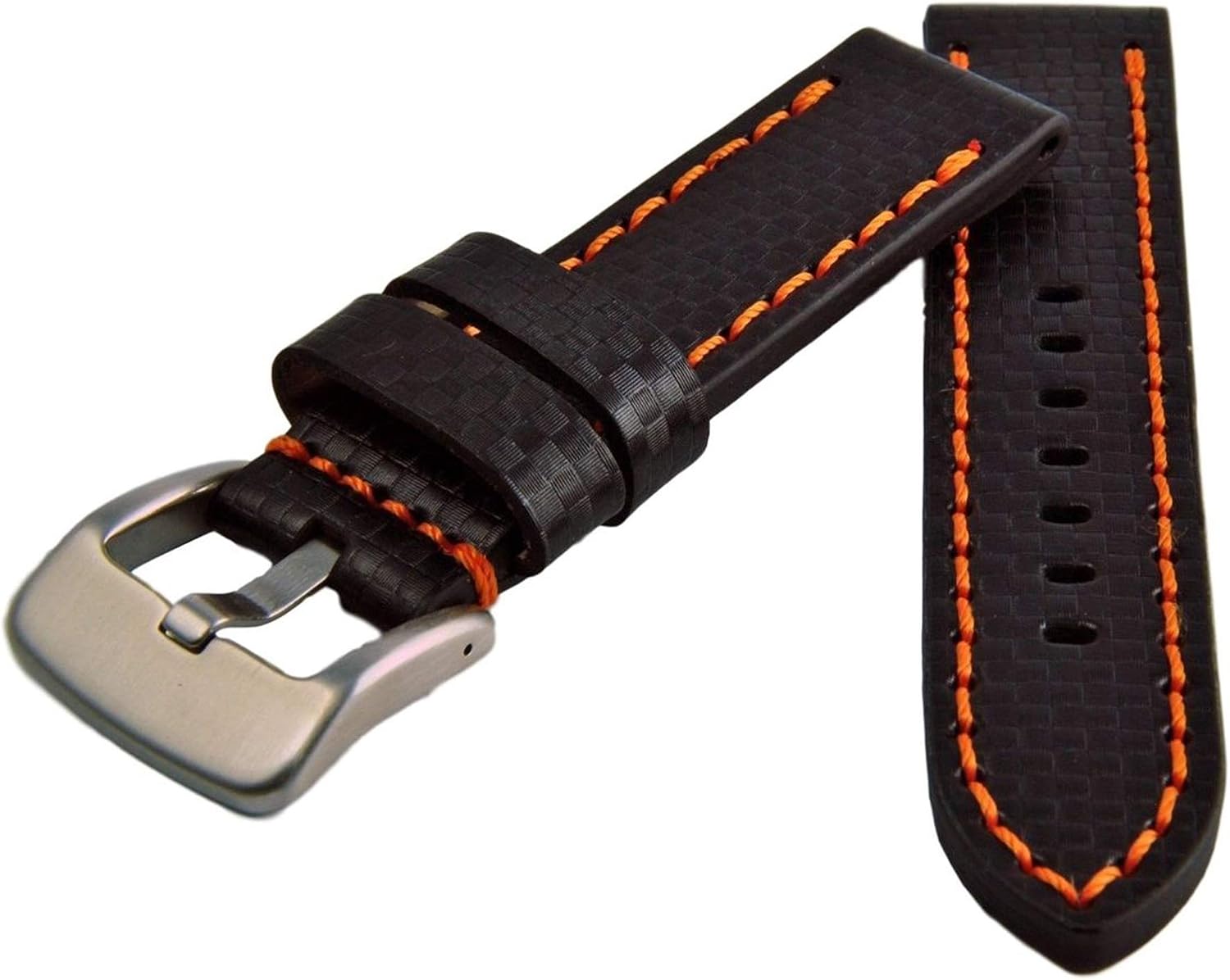 Sulla Herren Uhrenarmband Catalonia - Echtleder Mit Roter Naht