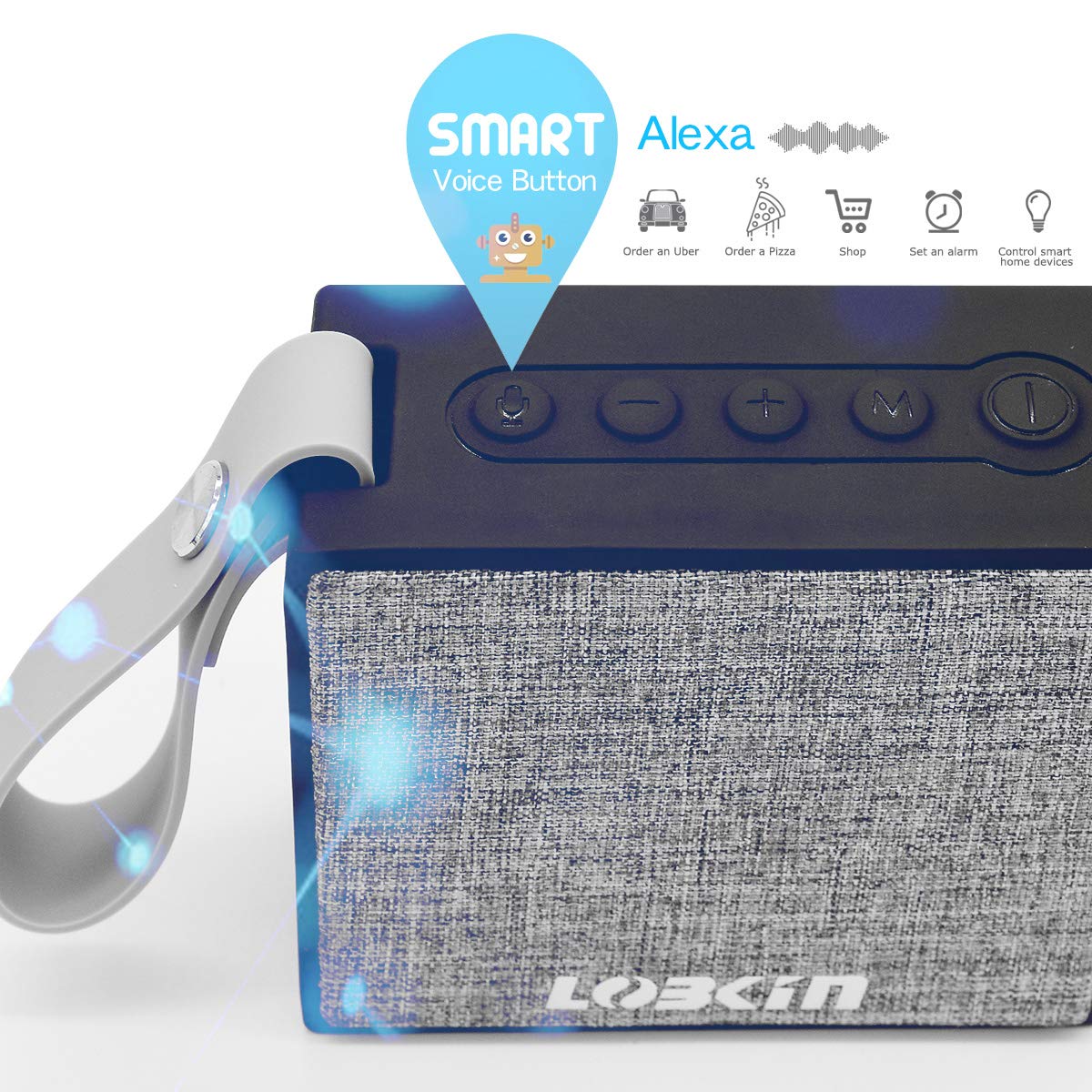 Bluetooth Speakers, Lobkin X9S Ultra Portable Wireless Bluetooth Speaker, Wireless Smart Speaker with Amazon Alexa (BLACK)