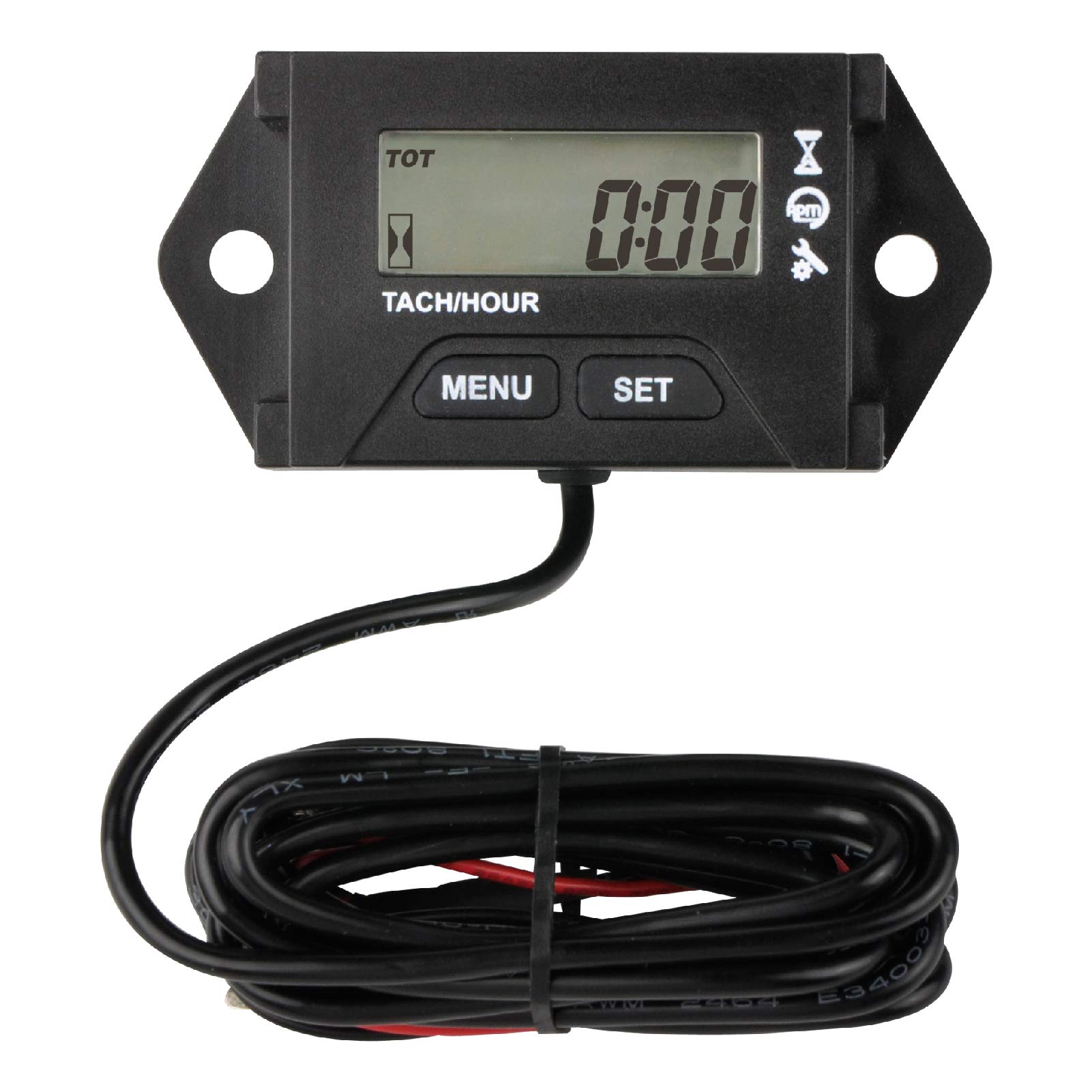 Yooreal Digital Maintenance Hours Meter Tachometer for 2 or 4 Stroke Small Gasoline Engine Lawn Tractor Generator Chainsaw Motorcycle Paramotor Outboards Motor