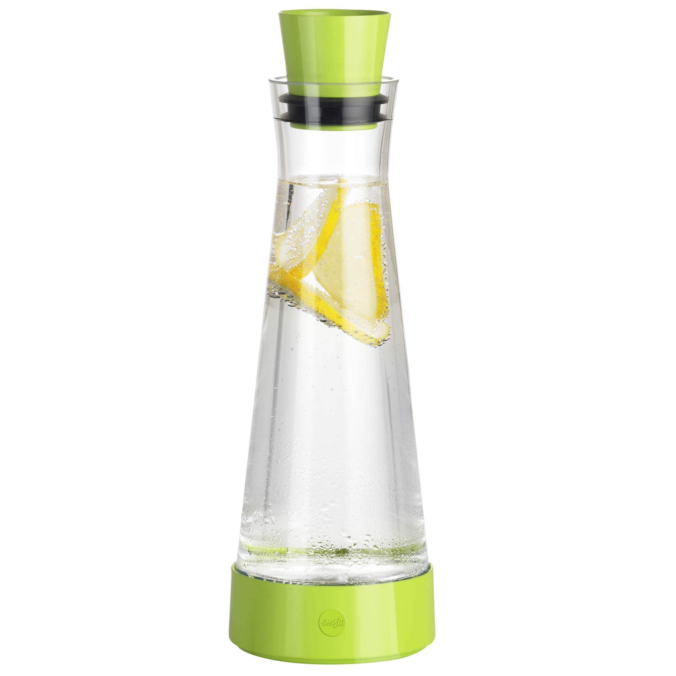 Emsa 515478 Flow Friends Slim Keep Cool Carafe, Glass, Light Green, 1.0 Litres