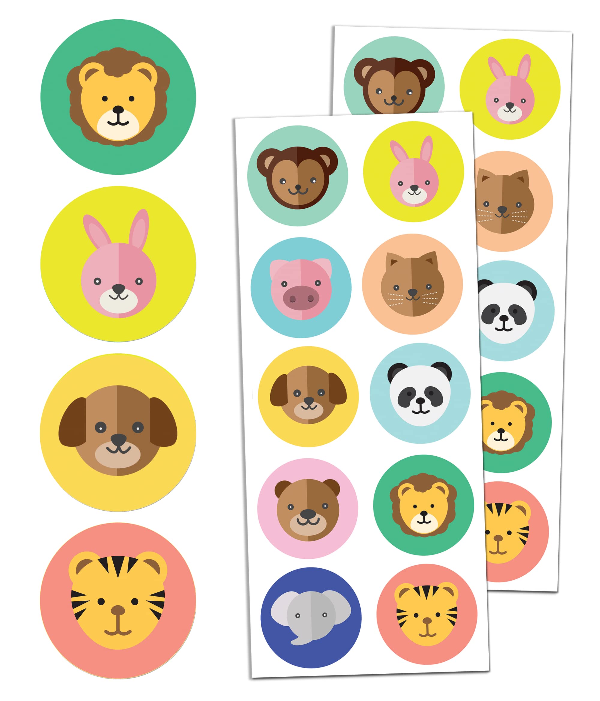 Animal Sticker Set - 10 Designs, 20 Sheets, 200 Stickers