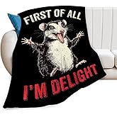 Opossum Blanket Gifts for Boys Girls Soft Warm Plush Funny Opossum Throw Blanket Flannel Fleece Fuzzy Stuff Blanket for Bed Couch Living Room Decor 50"X40"