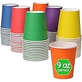 Sveikie 120-Pack 9 Oz Colored Paper Cups, Disposable Colorful Paper Cups, Suitable For Mini Paper Party Cups, Birthday Cups, Coffee, Holiday Parties, Diy, Office Drinking Cups (Multi-Color)