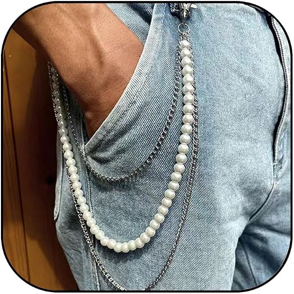 Amazon.com: Andelaisi Boho Layered Pearl Waist Chain Vintage  display picture 3