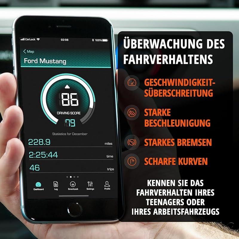 Basic - GPS Tracker Auto Alarmanlage. Digitales Ortungsgerät mit Smartphone App. Sender verfolgt Ihr Auto mühelos in Echtzeit, Peilsender benachrichtigt sofort bei verdächtigem Verhalten
