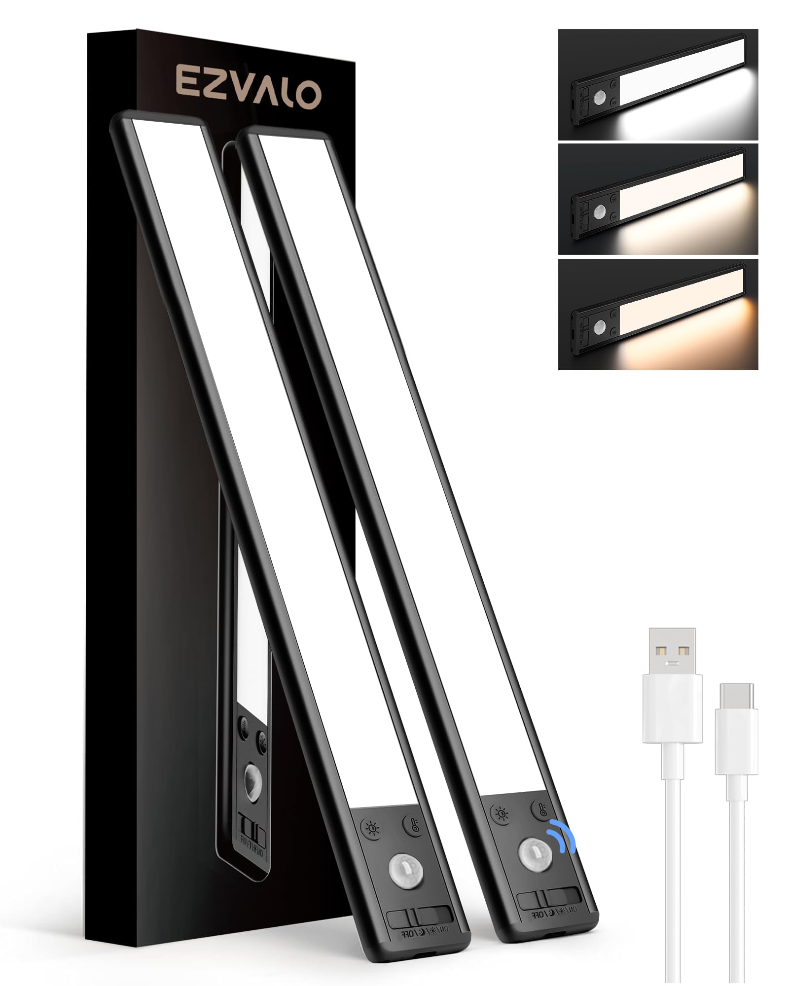EZVALO 14.5inch Under Cabinet Lighting, 3200mAh