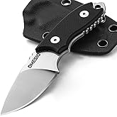 Omesio Compact Fixed Blade Knife with Sheath, 5.43" Full Tang D2 Steel Tactical Knife, 2.17-Inch Blade G10 Handle for Outdoor