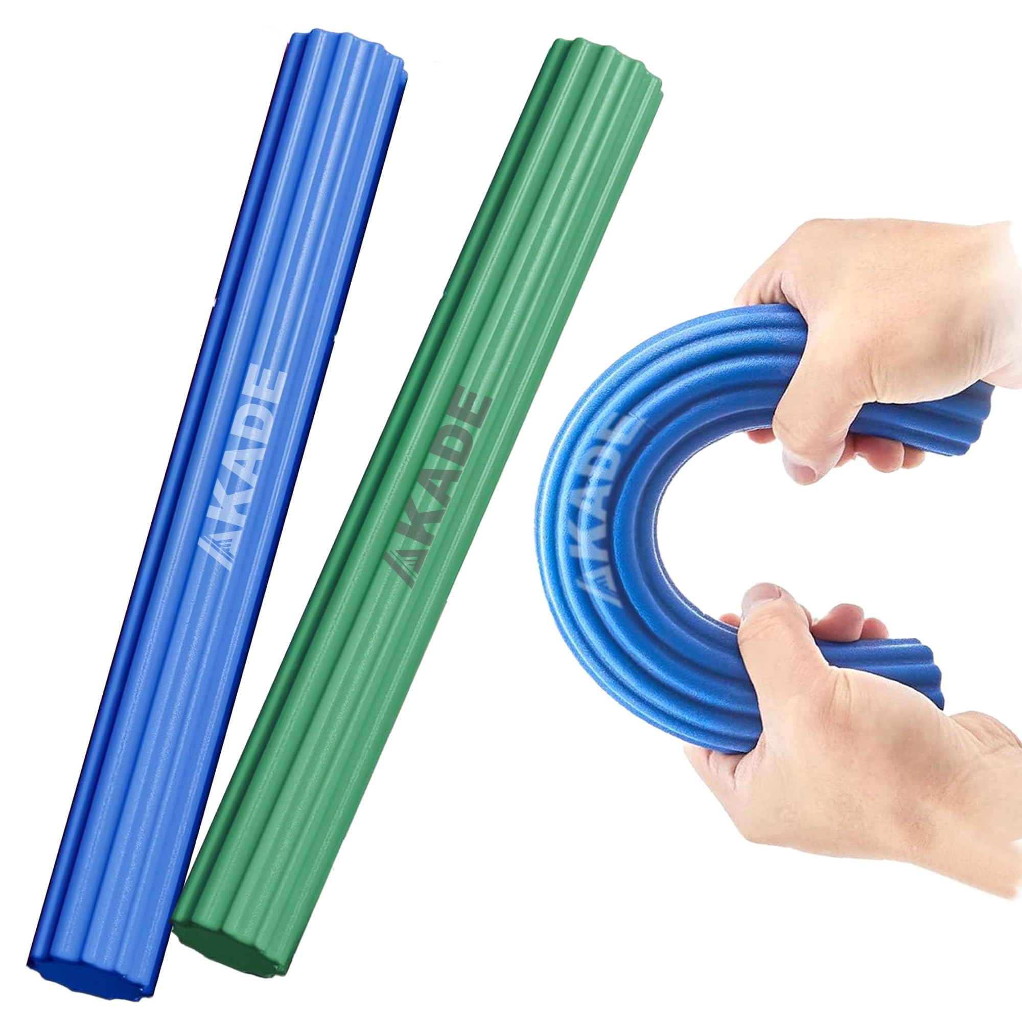 AKADE 2 Pack Flex Resistance Bar for Physical Therapy, Tennis & Golfers Elbow Treatment Support for Man & Women, Pain Relief Twist Exercise Training, Grip Strength Elbow Support Training Equipment