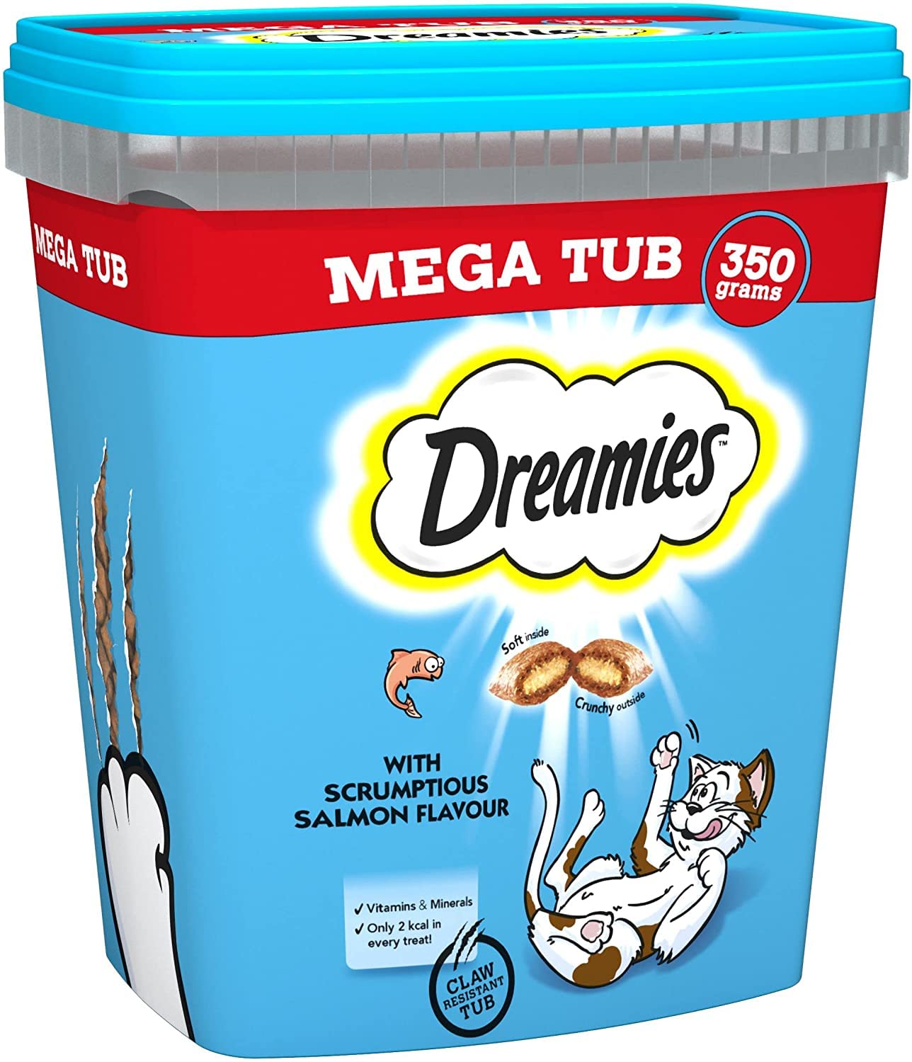 Dreamies Cat Treats, Tasty Snacks with Delicious Salmon Flavour, Pack of 2 (2 x 350 g)