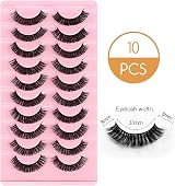 CNMTCCO False Eyelashes 10 Pairs Russian Strip Lashes D Curl Wispy Dense Faux view 2