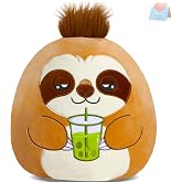 CozyWorld Plush Stuffed Animals Pillow Soft Gift Kids Boys Girls 12 Sloth | 12 Sloth Plush Stuffed Animals Plushie Original with Tea Soft Squishy Pillow Collect Gift for Adult Kids Boys Girls