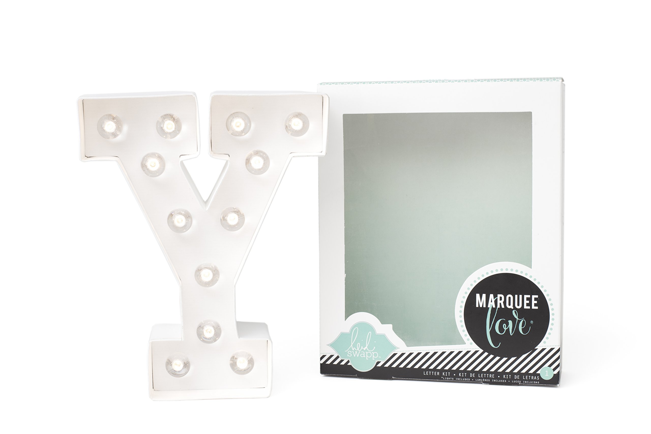 American Crafts Heidi Swapp Marquee Love Letters, Numbers and Shapes 8.5-inch, Y, Paper, White