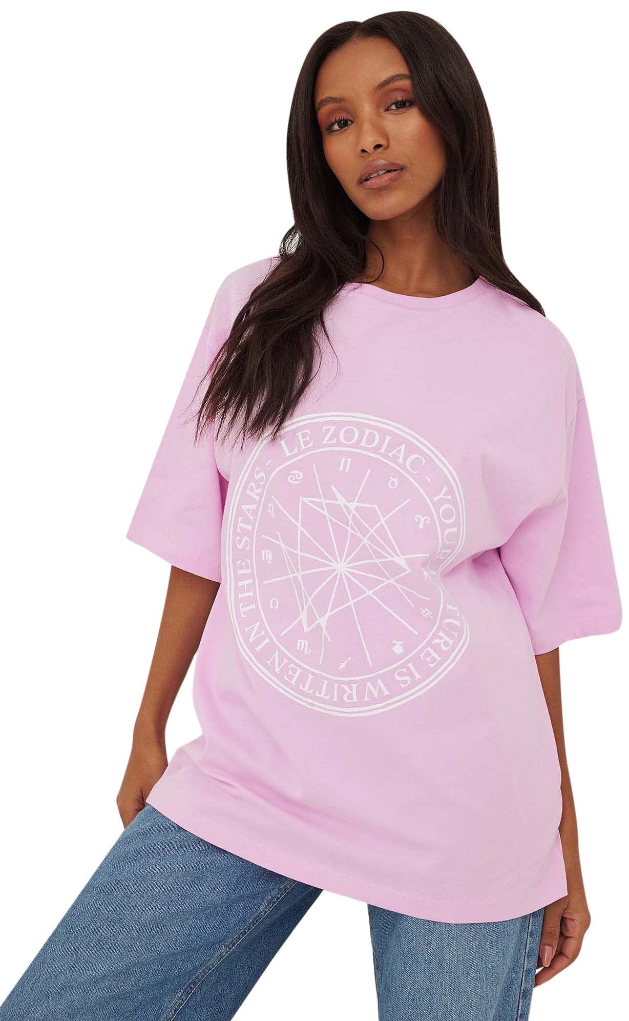 NA-KD zodiac tee, light pink, X-Large