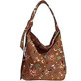 Gemfit Corduroy Tote Bag with Zipper for Women - Cute Hobo Bags Big Capacity with Inner Pockets for Work, Travel