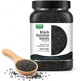 PoetrySeptember Unhulled Toasted Black Sesame Seeds,21.16oz | Cooking & Baking Nuts & Seeds,Ajonjoli Negro Natural,Whole Sesa