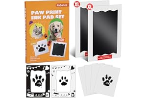 Nabance Paw Print Kit, Dog Nose Print Kit, 8 Pcs Baby Hand and Footprint Kit with Cute Pattern Photo Frames, No Mess Paw Print Stamp Pad for Dogs & Cats, Clean Touch Ink Pads, Family Keepsake