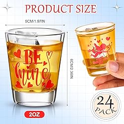 Uiifan 24 Pcs Valentine's Day Shot Glasses Bulk 2