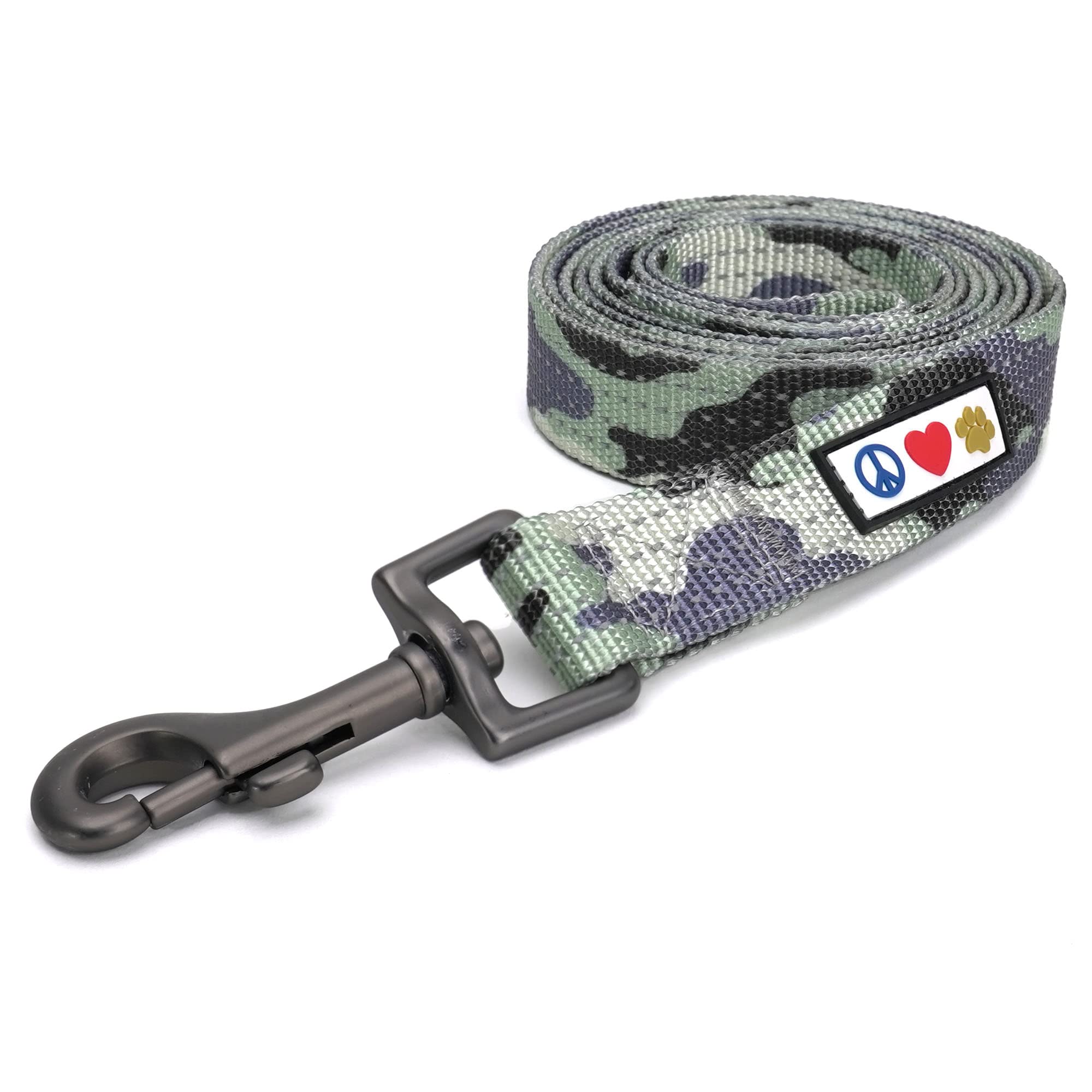 PAWTITAS Dog Lead for Small Dogs, 1.8m Long, Reflective, Camouflage Grey