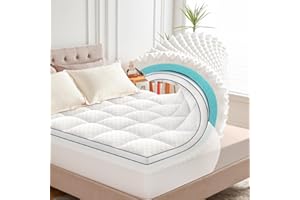 SIMPLEDAD Queen Mattress Topper, 4.5 Inch Memory Foam Mattress Topper for Back Pain & Pressure Relief - 2.5" Cooling Memory Foam Soft and Supportive + 2" Pillow Top Mattress Pad Cover, with 8-21" Deep Pocket