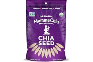 Mamma Chia Organic Seeds, White, 12 Ounce (Pack of 1). USDA Organic, Non-GMO, Vegan, Gluten Free, and Kosher.