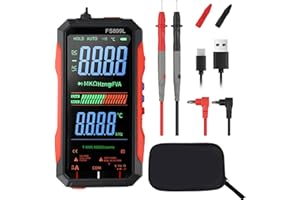 FS899L Digital Multimeter with Color Screen & Storage Case, USB C Rechargeable Electrical Testing, 6000 Counts True RMS AC/DC