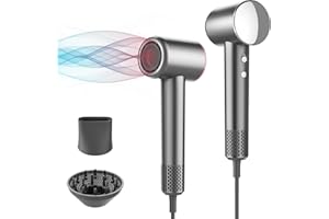 CAREBODA Professional Hair Dryer, 200 Million Negative Ionic Blow Dryer with 110000 RPM Brushless Motor, 1500W High-Speed HairDryer with Magnetic Nozzle & Diffuser for Salon, Home, Travel, Perfect for Gifts