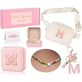 Funny Pack for Grandkids Teen Girls Gift, Birthday Gifts for 4 5 6 7 8 9 10 11 12 13 Year Old Girls, Initial Fanny Pack, Teen Girl Gift Trendy Stuff Crossbody Bag Set for Teens, Back To School, M