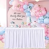 9ft White Table Skirts for Rectangle Tables