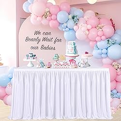 9ft White Table Skirts for Rectangle Tables