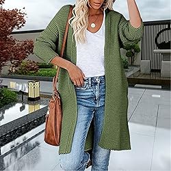 ADJHDFH Chunky Knit Sweater Women'S Plaid Ardigan