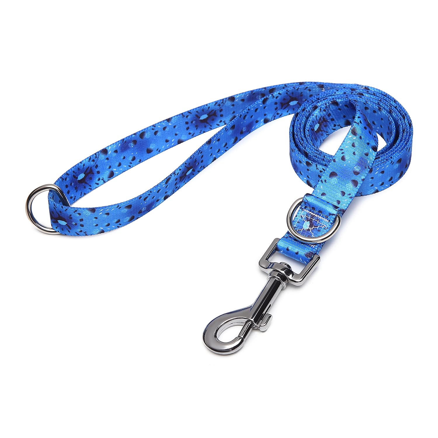 Suredoo Soft Nylon Dog Lead Leash with Colorful Patterns, Comfortable Strong Dog Training Walking Lead Leashes with 2 D-ring for Small Medium Large Dogs, (Blue Ocean)