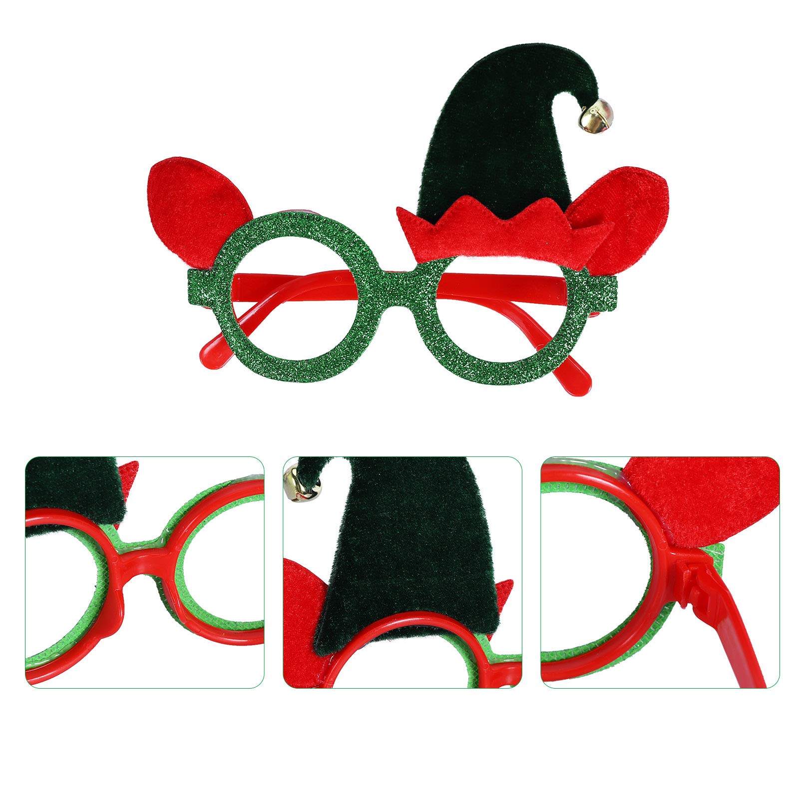 Max Fun 24pcs Christmas Glitter Party Glasses Frames with 24 Designs Decorations Accessories for Christmas Party Favors Holiday Favors (One Size Fits All)