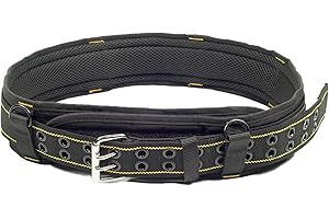 AISENIN 3 inch Padded Tool Belt Work Tool Belt for Heavy Duty Work(Yellow and Black)