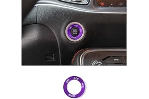 Keptrim for Challenger Charger Engine Start Stop Trim for 2010-2020 Dodge Challenger/Charger RAM, for 2014 Durango, Purple Aluminum Alloy 1pc
