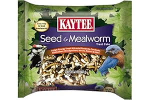 Kaytee Wild Bird Seed & Mealworm Seed Treat Cake, 6 Ounces