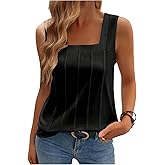 SHENHE Women's Summer Casual Tank Tops Sleeveless Square Neck Slim Fitted Basic Tops