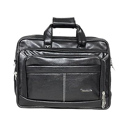 Handcuffs Leather 12.5L Black Laptop Briefcase