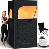 Nirvix Sauna Box, Portable Steam Sauna for Home with 1000W 3L Steamer, 9-Level Temperature Control & Remote, with Foldable Ch