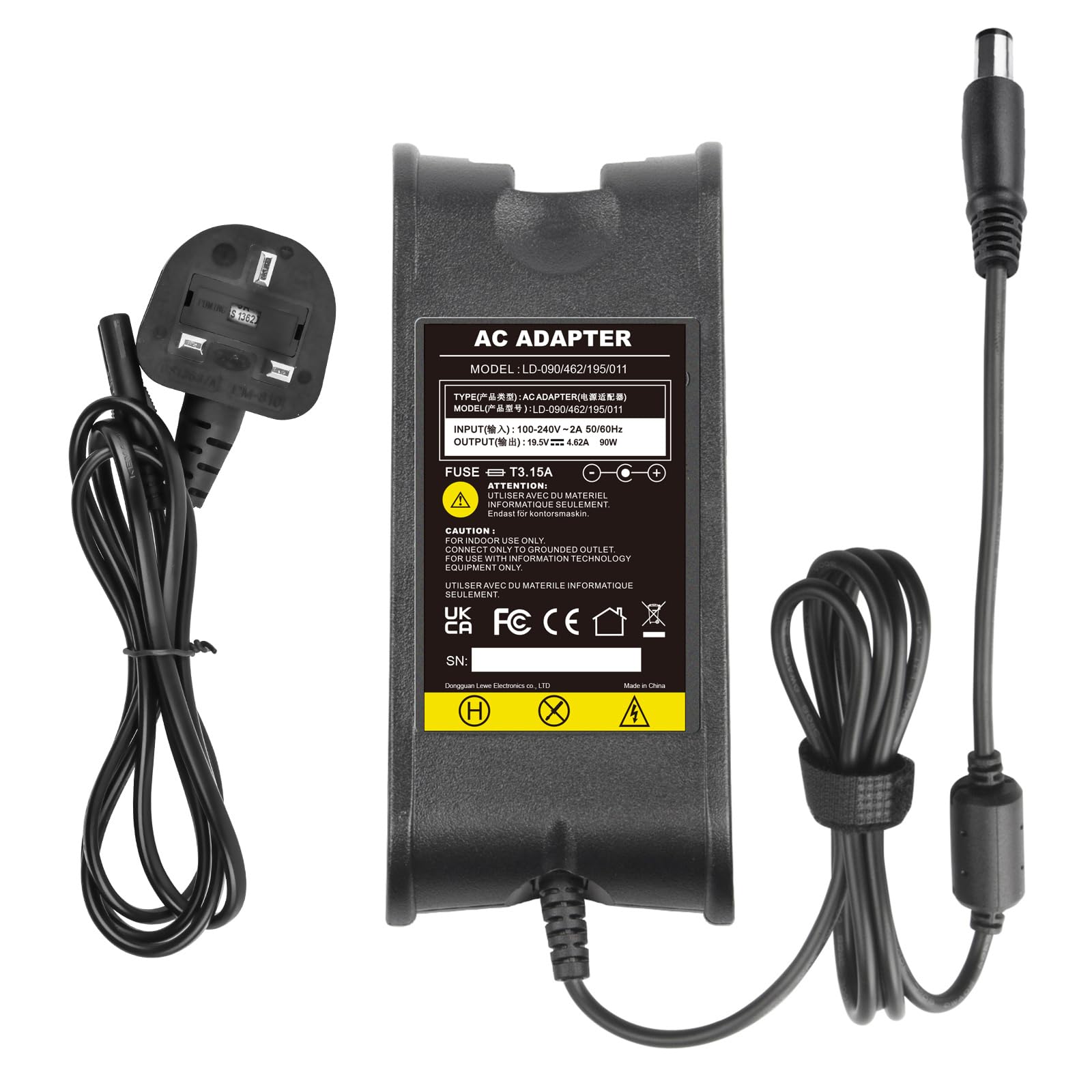 ASUNCELL 90W AC Adapter Charger Replacement for Dell Inspiron 1520 1521 1525 1526 1545 1564, Studio 1537 1555 1735 1737 and Vostro 3460 3560 1540 3750 Series (Original Dell PA-3E Adapter)