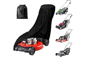 OWEEIO Lawn Mower Cover, Heavy Duty 600D Oxford, Waterproof Outdoor, Weather Resistant, Rip-Proof, Anti-UV, Raing-proof, Sun Block, Heatresistant with 1 Windproof Strap, 1 Storage Bag (Push)