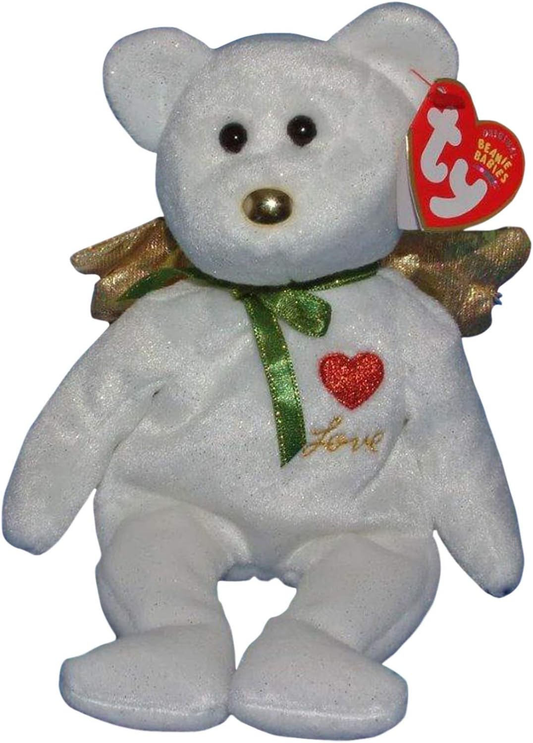 1 X Ty Beanie Baby - Gift the Bear Love (White Version) (Hallmark Gold Crown Ex...