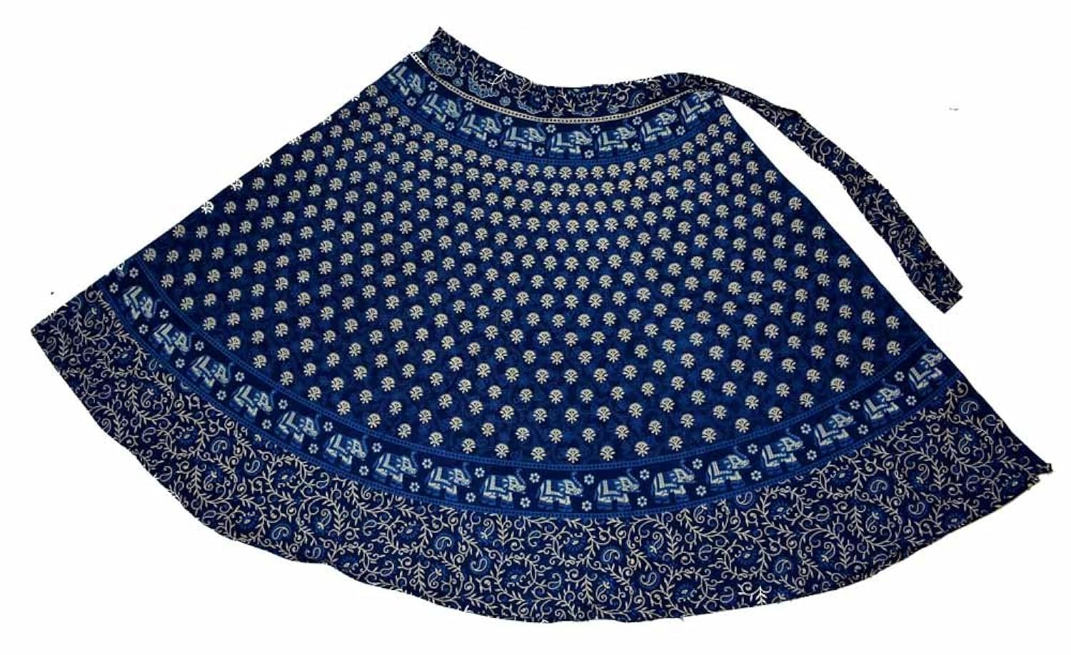 eshopitude 3pcs combo jaipuri cotton wrap around skirts with beautiful earring