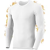 RIKUAOU Men's Thermal Compression Shirts, Long Sleeve Fleece Lined Base Layer, Cold Weather Gear Athletic Undershirt Top