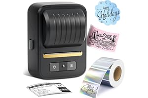 NDYIN Label Makers, Label Maker Machine with Tape, Bluetooth Label Maker, Portable Thermal 2 Inch Label Printer for Small Business, Barcode, Address, Logo, Clothing, Sticker Printer for Phones & PC