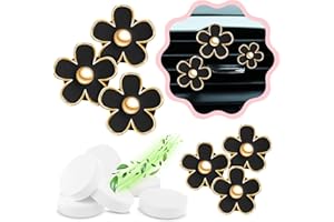 ZADIN 6 Pieces Daisy Car Decoration Flower Air Vent Clip Air Conditioning Outlet Clip Car Air Freshener Clip Car Interior Decor Charm Colorful Interior Accessories for Girls Women