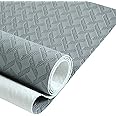 Marine Vinyl Fabric, Upholstery Faux Leather, 1.0mm Thickness, 61" Width (59" Usable), Perfect for Cars, Outdoor Yachts, and Home Furniture(Light Grey,Pre-Cut 72"x61")